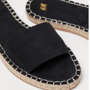 H&M black espadrille slides